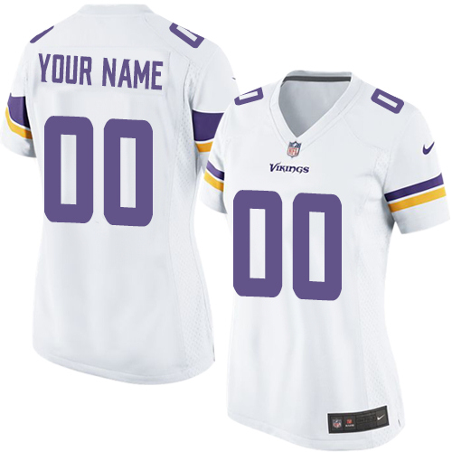 Women's Elite Nike Jersey White Road - Customized NFL Minnesota Vikings